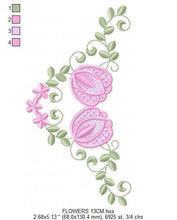 Charger l&#39;image dans la galerie, Floral Frame embroidery designs - Flower embroidery design machine embroidery pattern - Rose wreath laurel embroidery file  instant download
