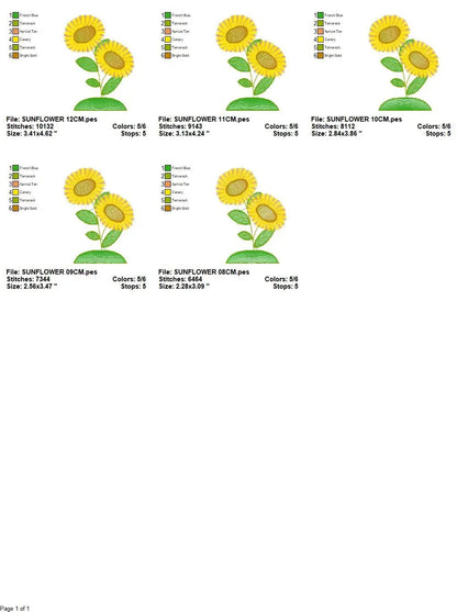 Sunflowers embroidery designs - Flower embroidery design machine embroidery pattern - Towel embroidery file - floral embroidery pes jef hus Marcia Embroidery