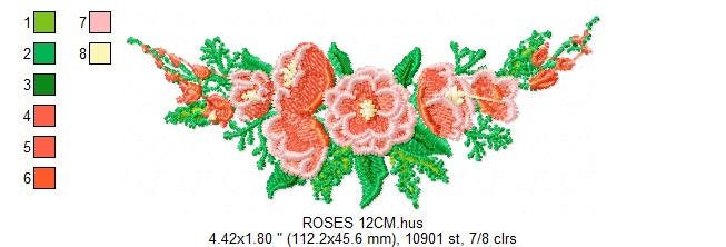 Flowers embroidery designs - Flower embroidery design machine embroidery pattern - Rose embroidery file - Floral embroidery download towel
