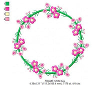 Charger l&#39;image dans la galerie, Monogram Frame embroidery designs - Flower embroidery design machine embroidery pattern - Floral embroidery file - baby girl embroidery pes
