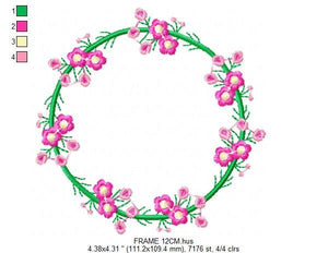 Monogram Frame embroidery designs - Flower embroidery design machine embroidery pattern - Floral embroidery file - baby girl embroidery pes