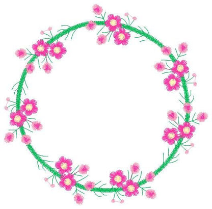 Monogram Frame embroidery designs - Flower embroidery design machine embroidery pattern - Floral embroidery file - baby girl embroidery pes
