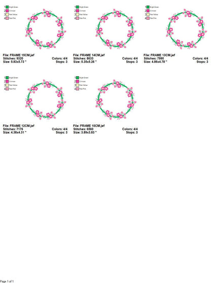 Monogram Frame embroidery designs - Flower embroidery design machine embroidery pattern - Floral embroidery file - baby girl embroidery pes