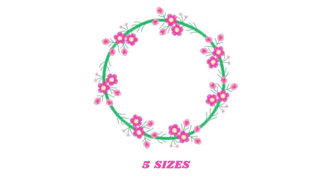 Monogram Frame embroidery designs - Flower embroidery design machine embroidery pattern - Floral embroidery file - baby girl embroidery pes