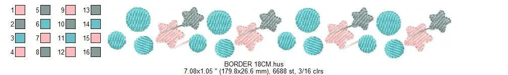 Stars Border embroidery designs - Divider embroidery design machine embroidery pattern - Line embroidery file - tea towel embroidery pes jef Marcia Embroidery