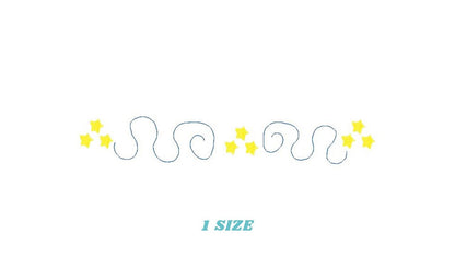 Stars Border embroidery designs - Divider embroidery design machine embroidery pattern - Line embroidery file - Towel embroidery flourish - Marcia Embroidery