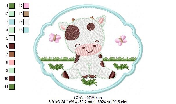 Cow embroidery design - Animal ranch embroidery designs machine embroidery pattern - Farm embroidery file - boy embroidery instant download