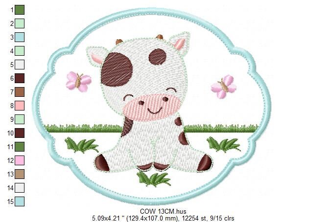 Cow embroidery design - Animal ranch embroidery designs machine embroidery pattern - Farm embroidery file - boy embroidery instant download