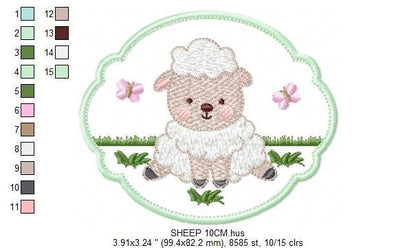 Sheep embroidery design - Lamb embroidery designs machine embroidery pattern - Baby boy embroidery file - Animal quilt embroidery download Marcia Embroidery