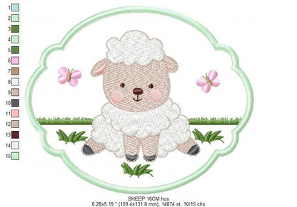 Sheep embroidery design - Lamb embroidery designs machine embroidery pattern - Baby boy embroidery file - Animal quilt embroidery download Marcia Embroidery
