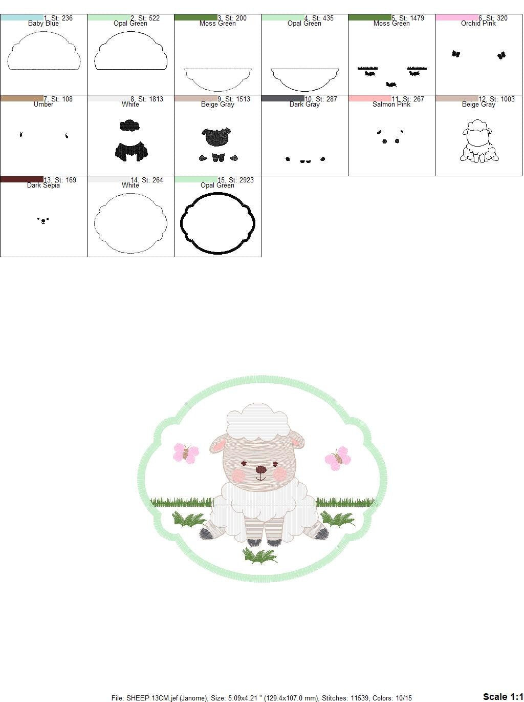 Sheep embroidery design - Lamb embroidery designs machine embroidery pattern - Baby boy embroidery file - Animal quilt embroidery download Marcia Embroidery