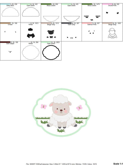 Sheep embroidery design - Lamb embroidery designs machine embroidery pattern - Baby boy embroidery file - Animal quilt embroidery download Marcia Embroidery