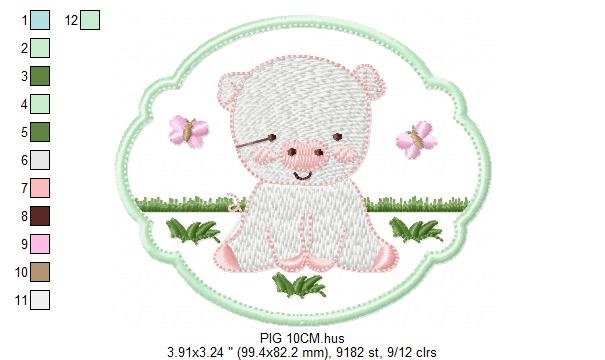 Pig embroidery design - Animal embroidery designs machine embroidery pattern - Baby boy embroidery file - Ranch animal farm instant download - Marcia Embroidery