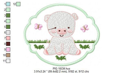 Pig embroidery design - Animal embroidery designs machine embroidery pattern - Baby boy embroidery file - Ranch animal farm instant download - Marcia Embroidery