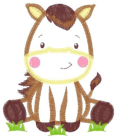 Horse embroidery design - Baby Boy Farm Animal machine embroidery pattern - Horse applique design - Instant digital download pes jef dst hus
