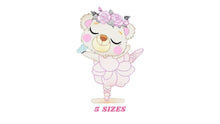 Carica l&#39;immagine nel visualizzatore di Gallery, Bear embroidery designs - Ballerina embroidery design machine embroidery pattern - Baby girl embroidery file - Ballerina with flowers design
