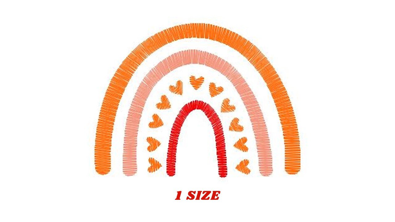 Boho Rainbow embroidery design - Rainbow with hearts embroidery designs machine embroidery pattern - Baby girl embroidery file - download - Marcia Embroidery
