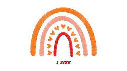 Boho Rainbow embroidery design - Rainbow with hearts embroidery designs machine embroidery pattern - Baby girl embroidery file - download - Marcia Embroidery
