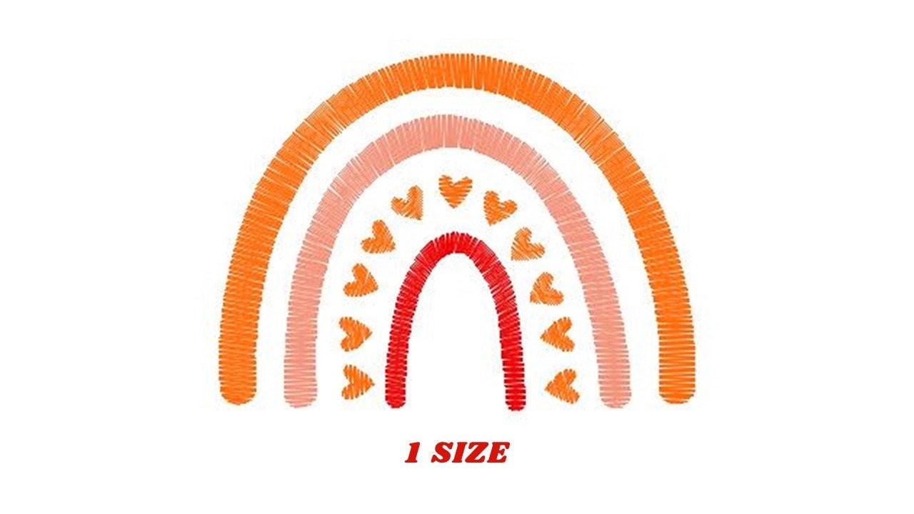 Boho Rainbow embroidery design - Rainbow with hearts embroidery designs machine embroidery pattern - Baby girl embroidery file - download - Marcia Embroidery