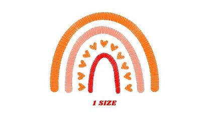 Boho Rainbow embroidery design - Rainbow with hearts embroidery designs machine embroidery pattern - Baby girl embroidery file - download - Marcia Embroidery