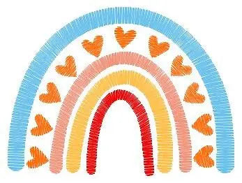 Boho Rainbow embroidery design - Rainbow with hearts embroidery designs machine embroidery pattern - Baby girl embroidery file - download Marcia Embroidery