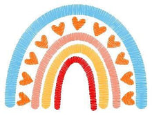 Carica l&#39;immagine nel visualizzatore di Gallery, Boho Rainbow embroidery design - Rainbow with hearts embroidery designs machine embroidery pattern - Baby girl embroidery file - download
