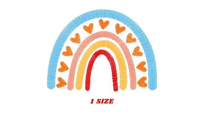 Boho Rainbow embroidery design - Rainbow with hearts embroidery designs machine embroidery pattern - Baby girl embroidery file - download Marcia Embroidery