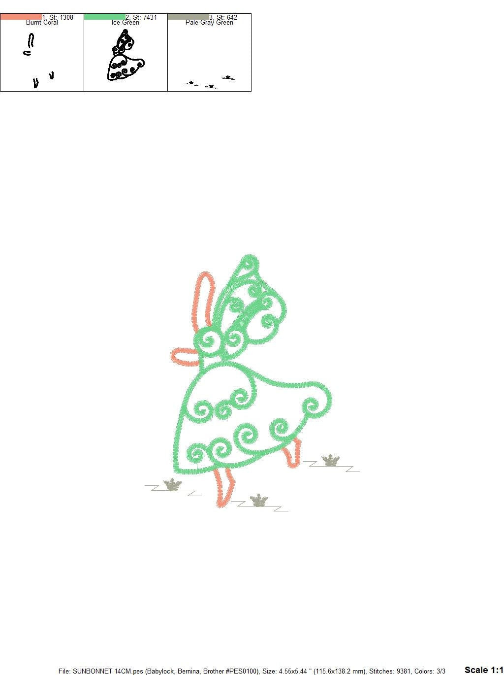 Curly Sunbonnet sue embroidery designs - Sun bonnet embroidery design machine embroidery pattern - Kitchen embroidery file  instant download