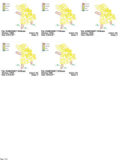Sunbonnet sue embroidery designs - Sun bonnet embroidery design machine embroidery pattern - Kitchen embroidery file - instant download pes