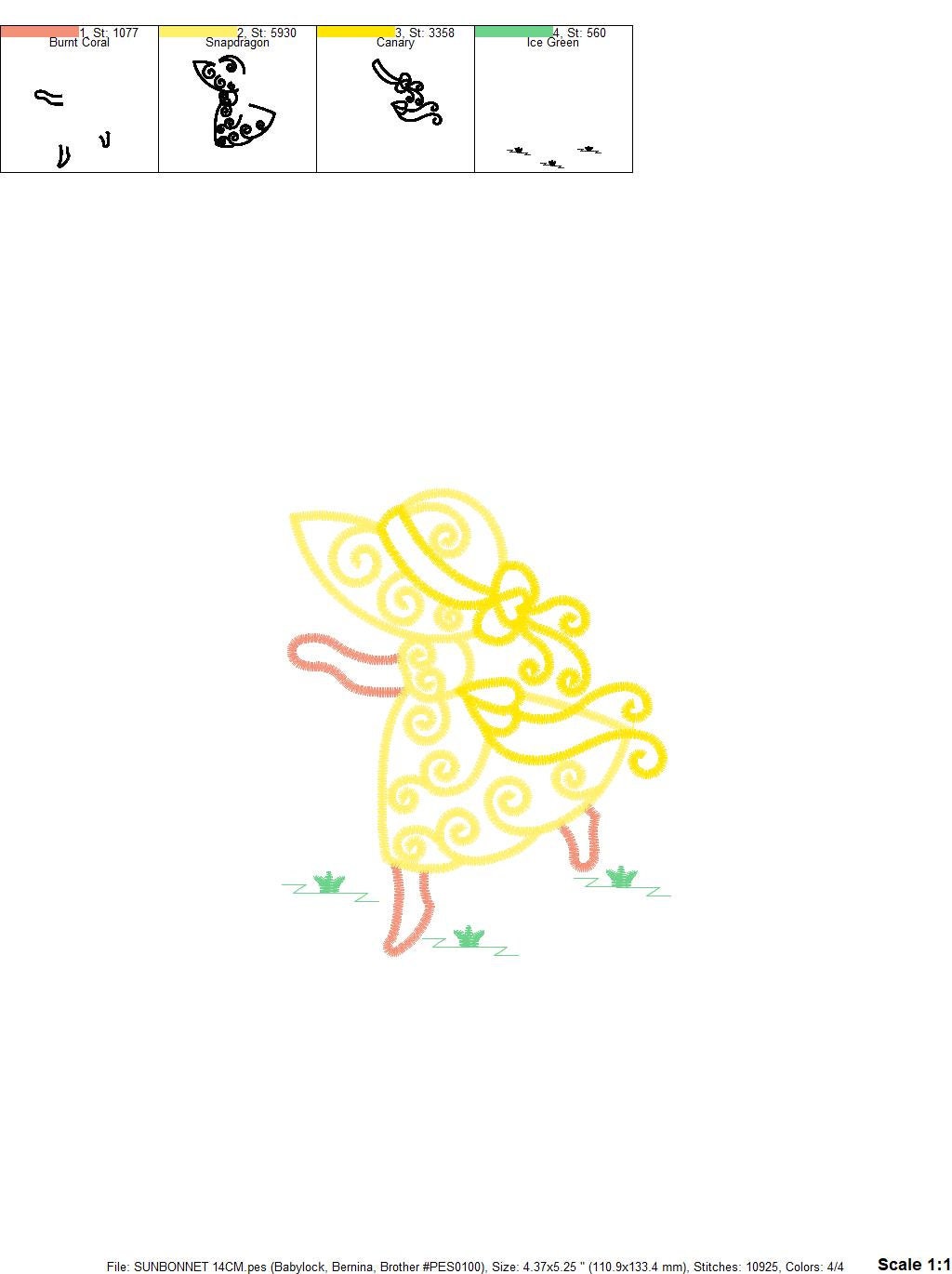 Sunbonnet sue embroidery designs - Sun bonnet embroidery design machine embroidery pattern - Kitchen embroidery file - instant download pes