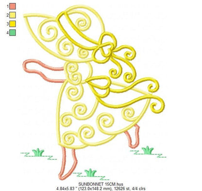 Sunbonnet sue embroidery designs - Sun bonnet embroidery design machine embroidery pattern - Kitchen embroidery file - instant download pes