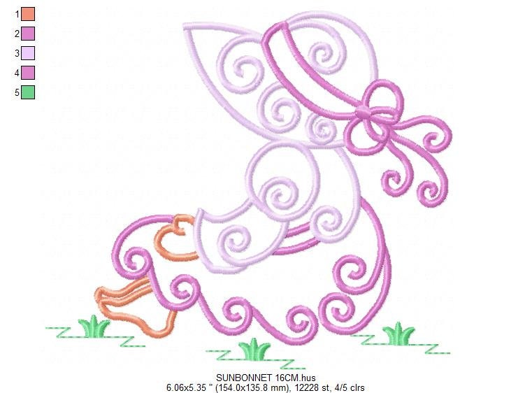 Sunbonnet sue embroidery designs - Sun bonnet embroidery design machine embroidery pattern - Kitchen embroidery file - instant download pes