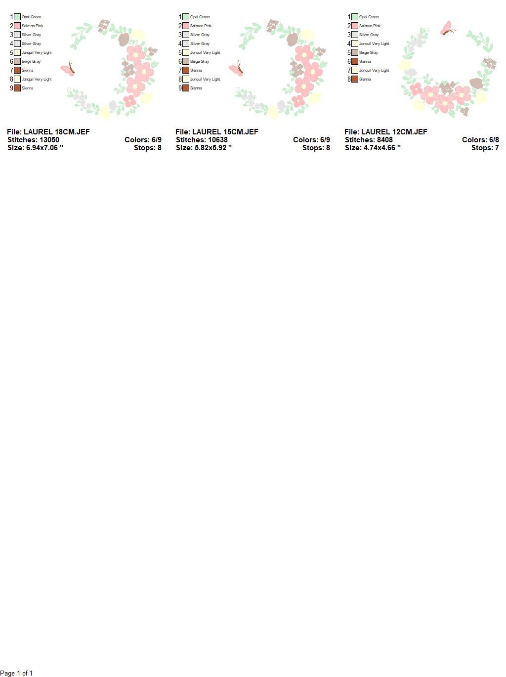 Monogram Frame embroidery designs - Flower embroidery design machine embroidery pattern - Rose wreath embroidery file - instant download