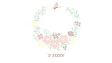 Carica l&#39;immagine nel visualizzatore di Gallery, Monogram Frame embroidery designs - Flower embroidery design machine embroidery pattern - Rose wreath embroidery file - instant download
