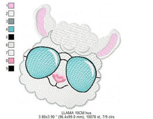 Charger l&#39;image dans la galerie, Llama embroidery design - Llama with glasses embroidery designs machine embroidery pattern - Baby girl embroidery file - instant download
