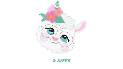 Llama embroidery design - Animal face embroidery designs machine embroidery pattern - Baby girl embroidery file - instant digital download Marcia Embroidery