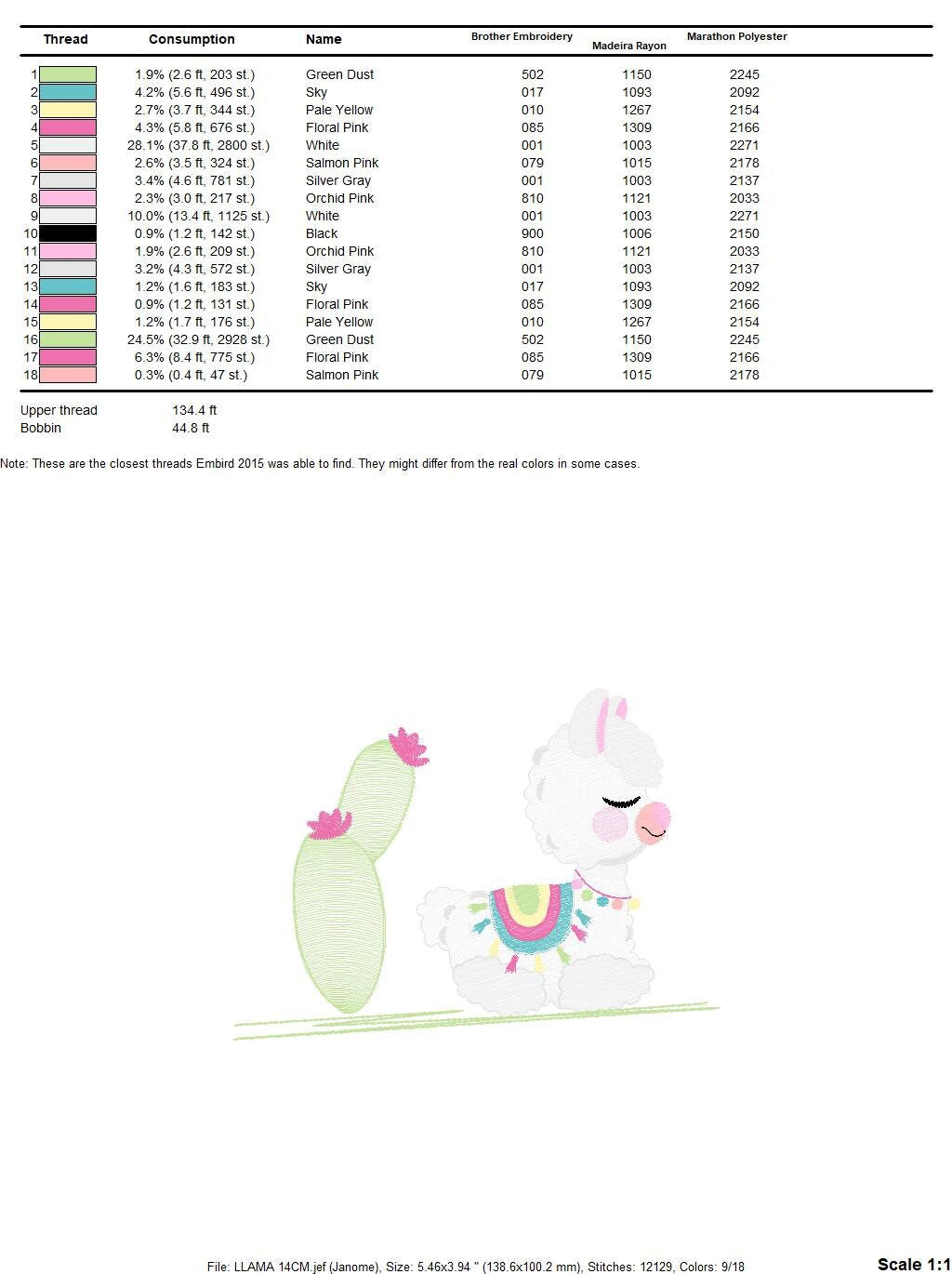 Llama embroidery design - Animals embroidery designs machine embroidery pattern - Baby girl embroidery file - Mexican llama with cactus pes