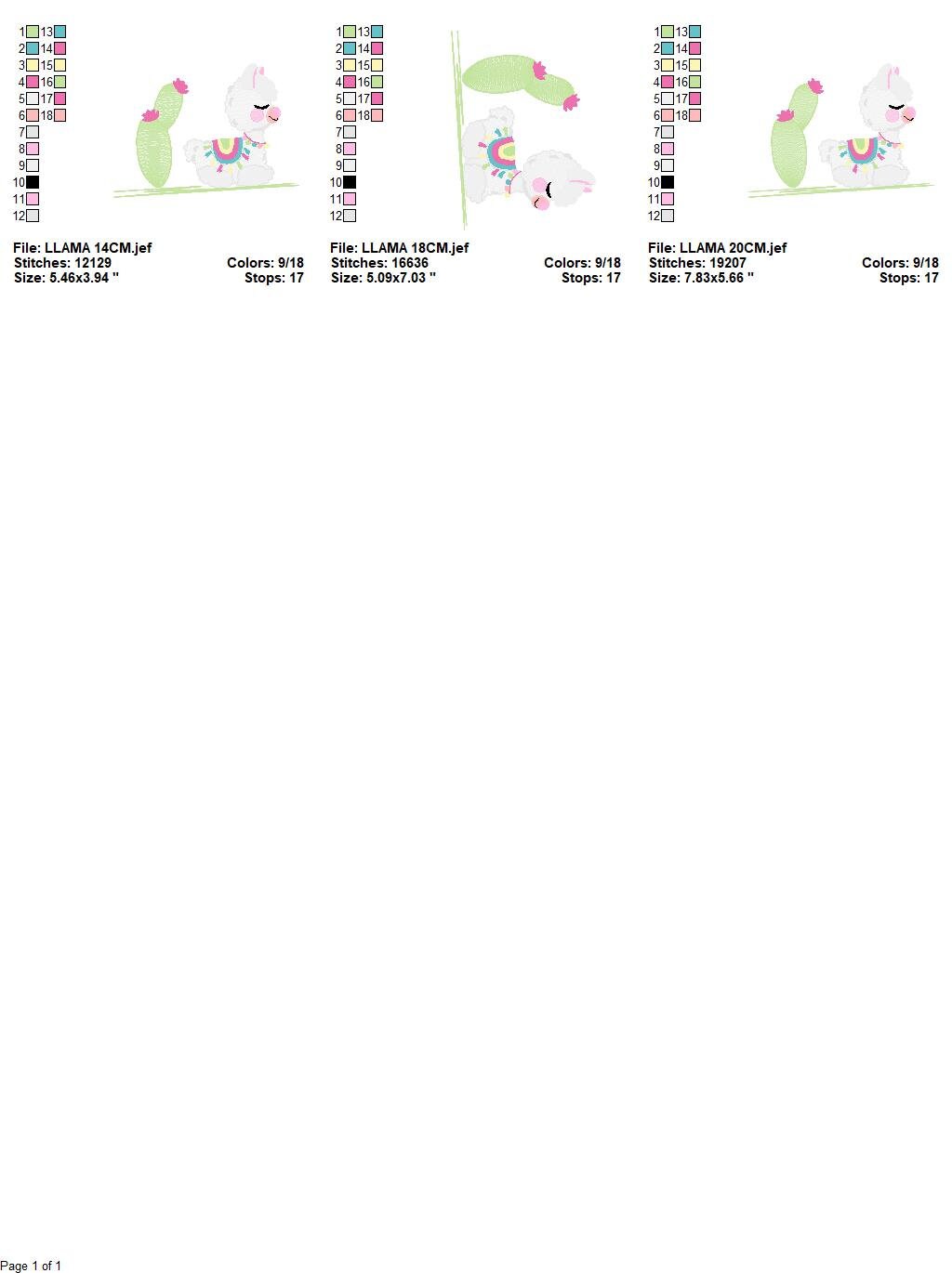 Llama embroidery design - Animals embroidery designs machine embroidery pattern - Baby girl embroidery file - Mexican llama with cactus pes