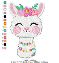 Charger l&#39;image dans la galerie, Llama embroidery design - Animals embroidery designs machine embroidery pattern - Baby girl embroidery file - Mexican llama instant download
