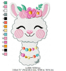 Llama embroidery design - Animals embroidery designs machine embroidery pattern - Baby girl embroidery file - Mexican llama instant download