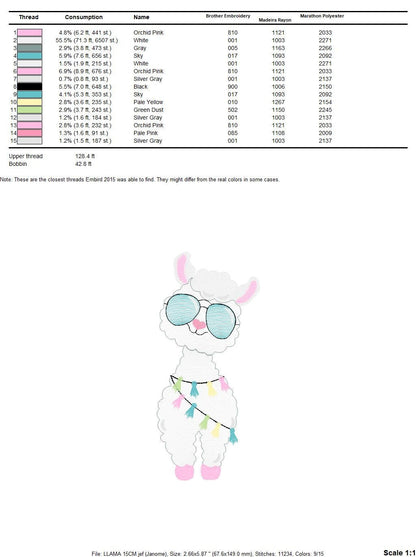 Llama embroidery design - Animals embroidery designs machine embroidery pattern - Baby boy embroidery file - instant embroidery download pes