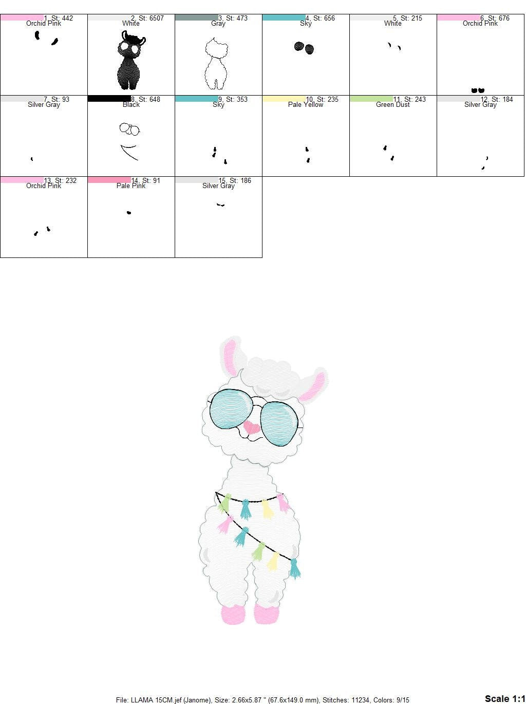 Llama embroidery design - Animals embroidery designs machine embroidery pattern - Baby boy embroidery file - instant embroidery download pes