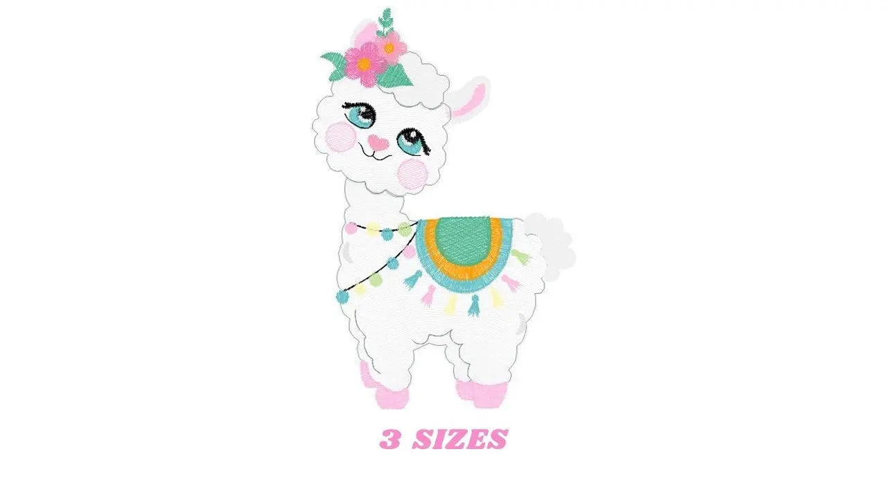 Llama embroidery design - Animals embroidery designs machine embroidery pattern - Embroidery file for girls - instant digital download pes Marcia Embroidery