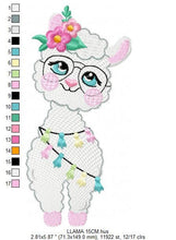 Laden Sie das Bild in den Galerie-Viewer, Llama embroidery design - Alpaca embroidery designs machine embroidery pattern - Baby girl embroidery file - instant digital download jef
