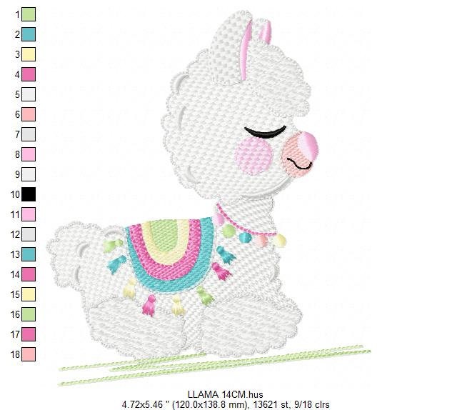 Llama embroidery design - Animals embroidery designs machine embroidery pattern - Baby girl embroidery file - Mexican llama instant download