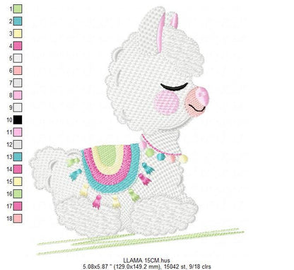 Llama embroidery design - Animals embroidery designs machine embroidery pattern - Baby girl embroidery file - Mexican llama instant download