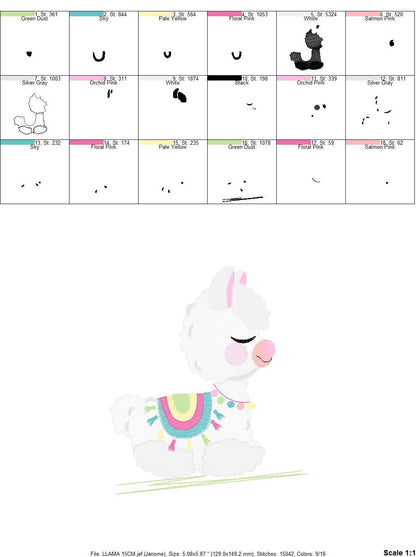 Llama embroidery design - Animals embroidery designs machine embroidery pattern - Baby girl embroidery file - Mexican llama instant download