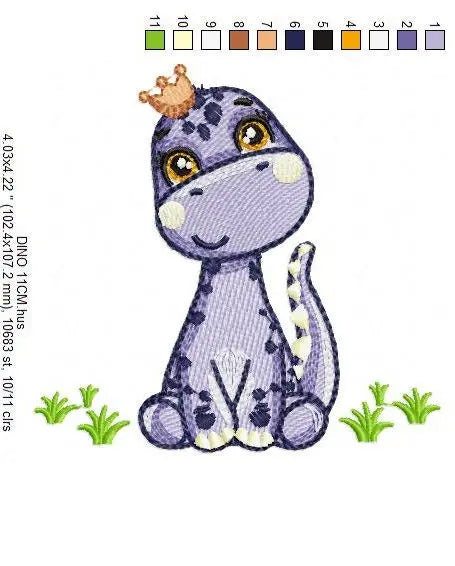 Dinosaur embroidery designs - Dino embroidery design machine embroidery pattern - instant download - Brontosaurus embroidery file pes jef Marcia Embroidery