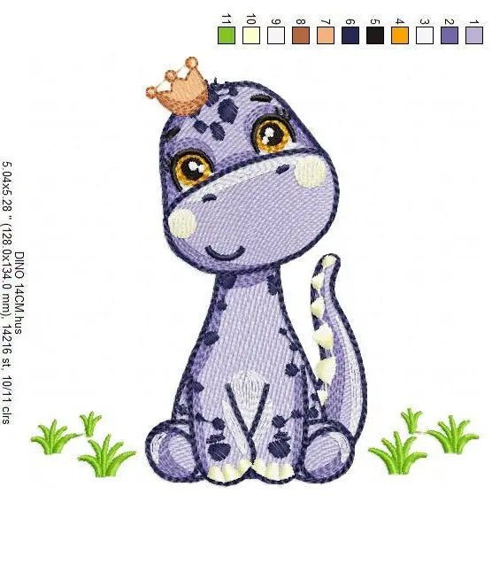Dinosaur embroidery designs - Dino embroidery design machine embroidery pattern - instant download - Brontosaurus embroidery file pes jef Marcia Embroidery