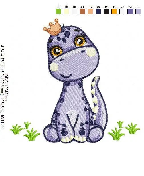 Dinosaur embroidery designs - Dino embroidery design machine embroidery pattern - instant download - Brontosaurus embroidery file pes jef Marcia Embroidery